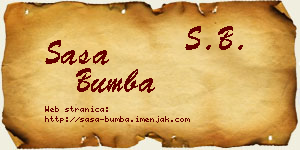 Saša Bumba vizit kartica